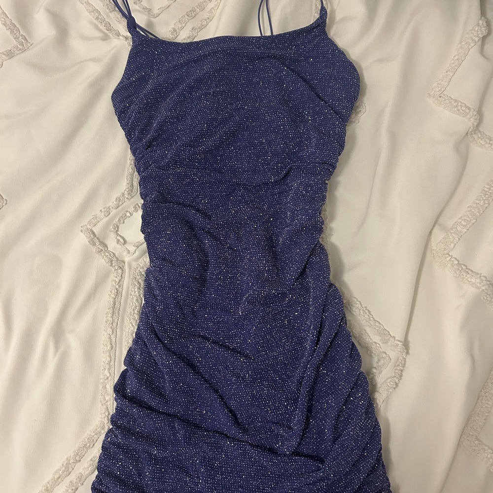 Purple glitter homecoming dress